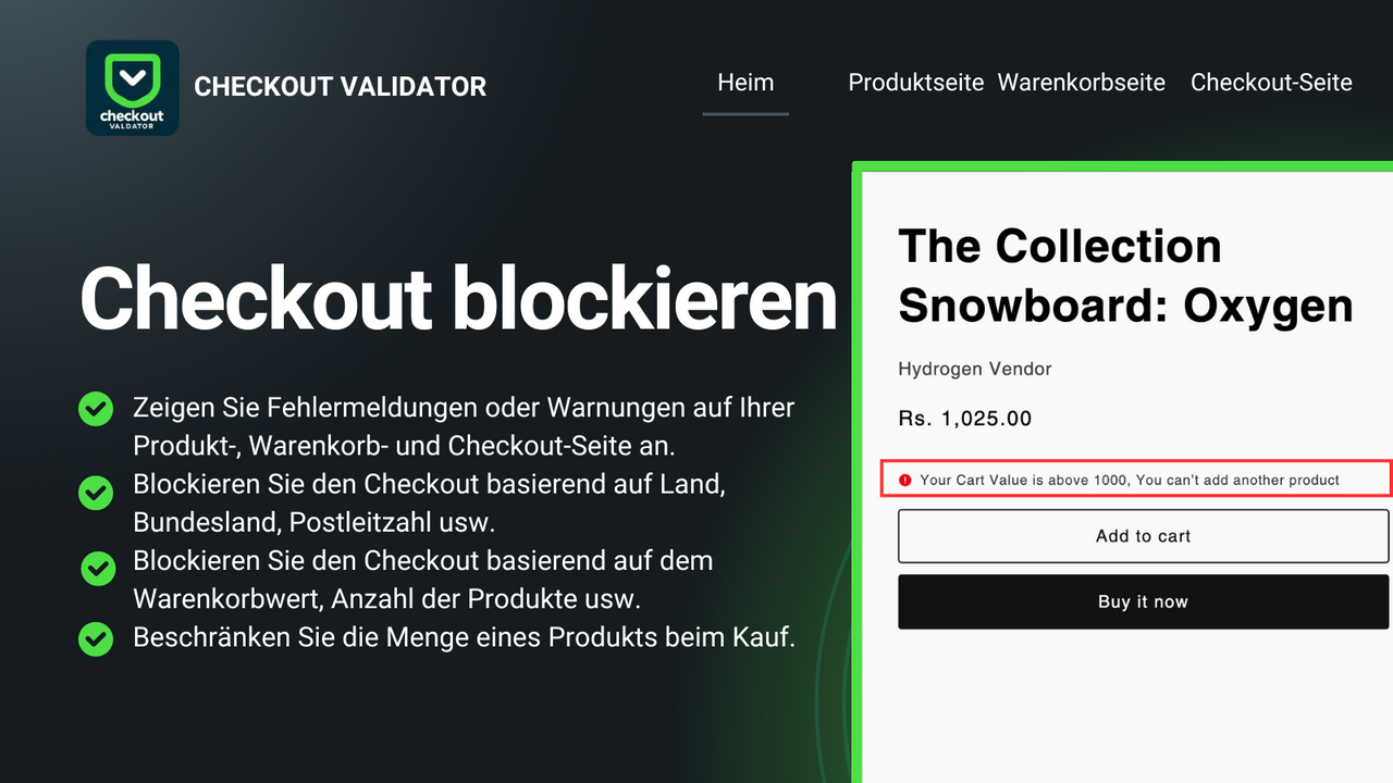 Warenkorb validieren