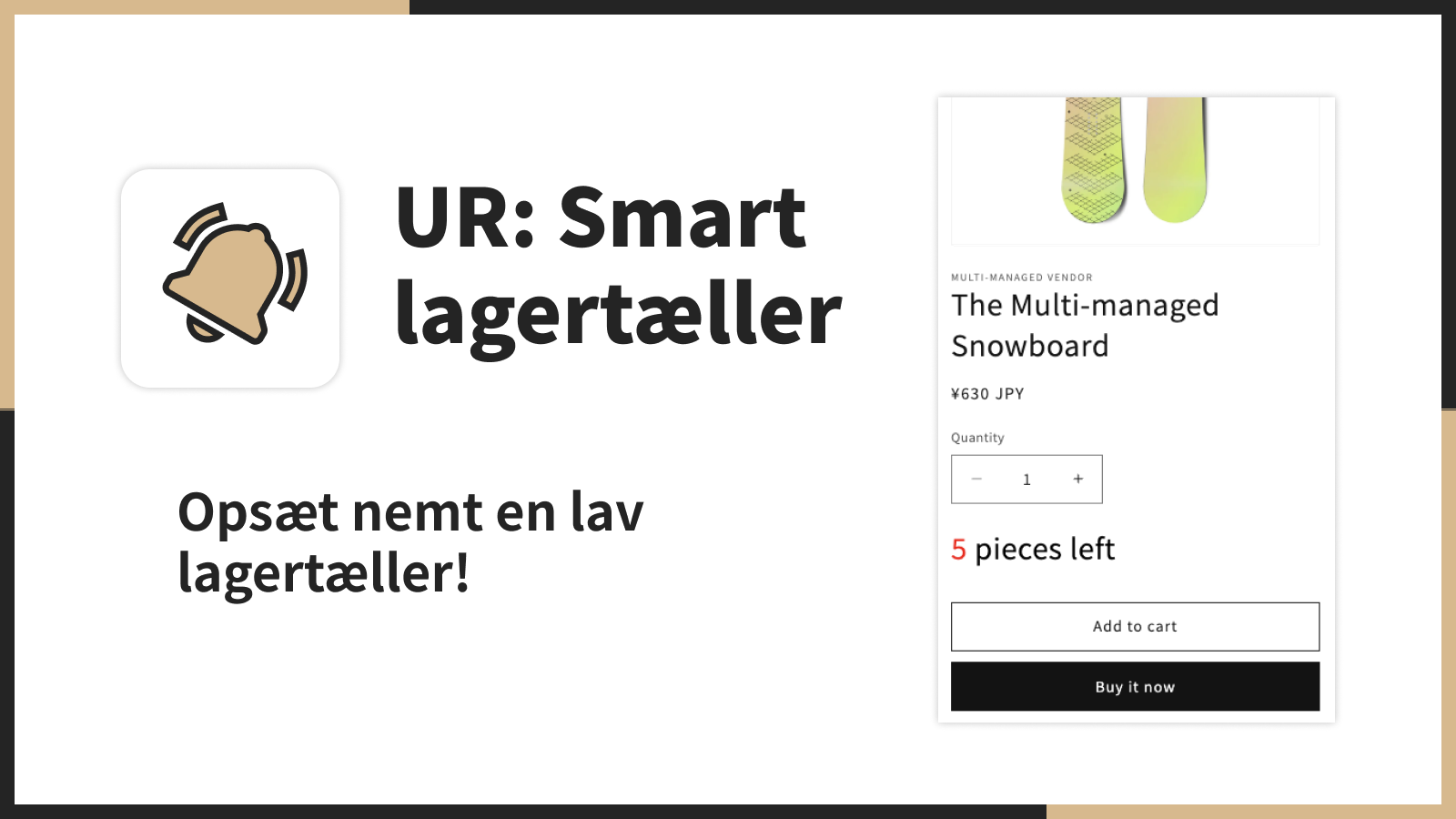 Opsæt nemt en lav lagertæller!