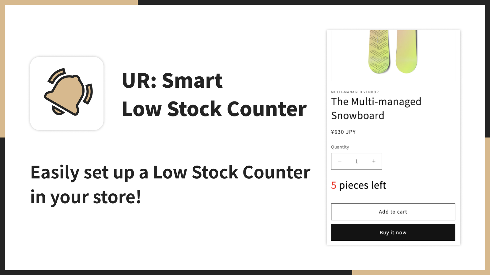 UR: Smart Low Stock Counter｜Easily set up a Low Stock Counter !