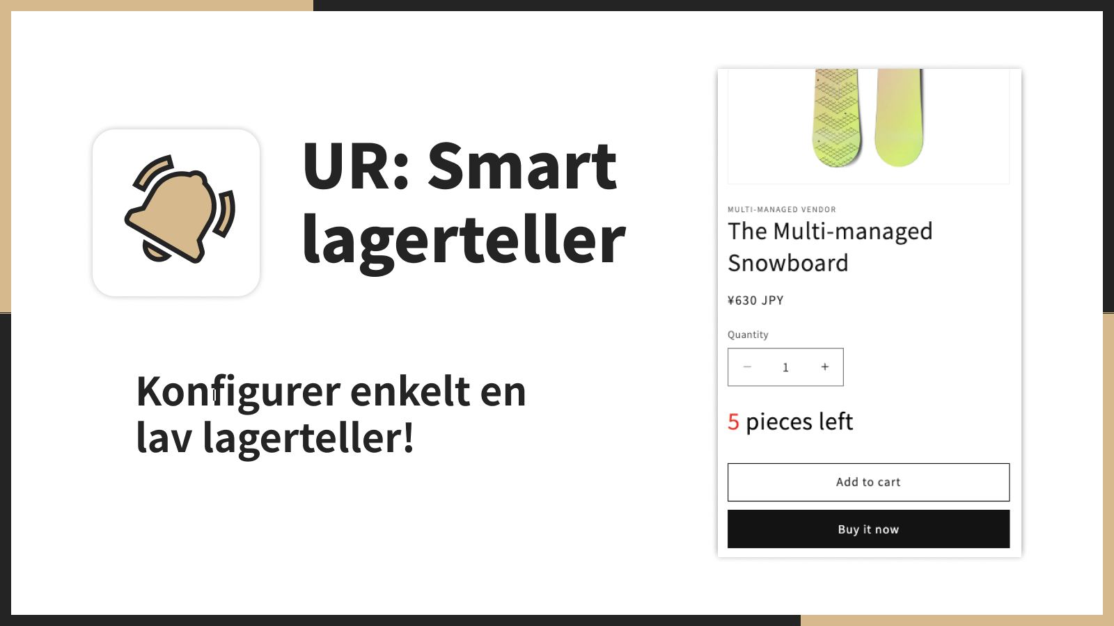 Konfigurer enkelt en lav lagerteller!