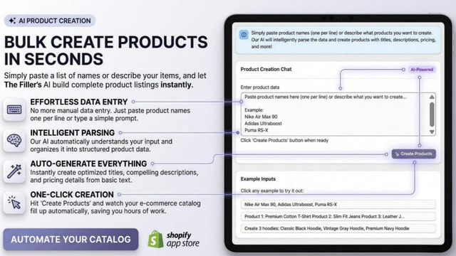 The Filler: AI SEO product descriptions for Shopify stores