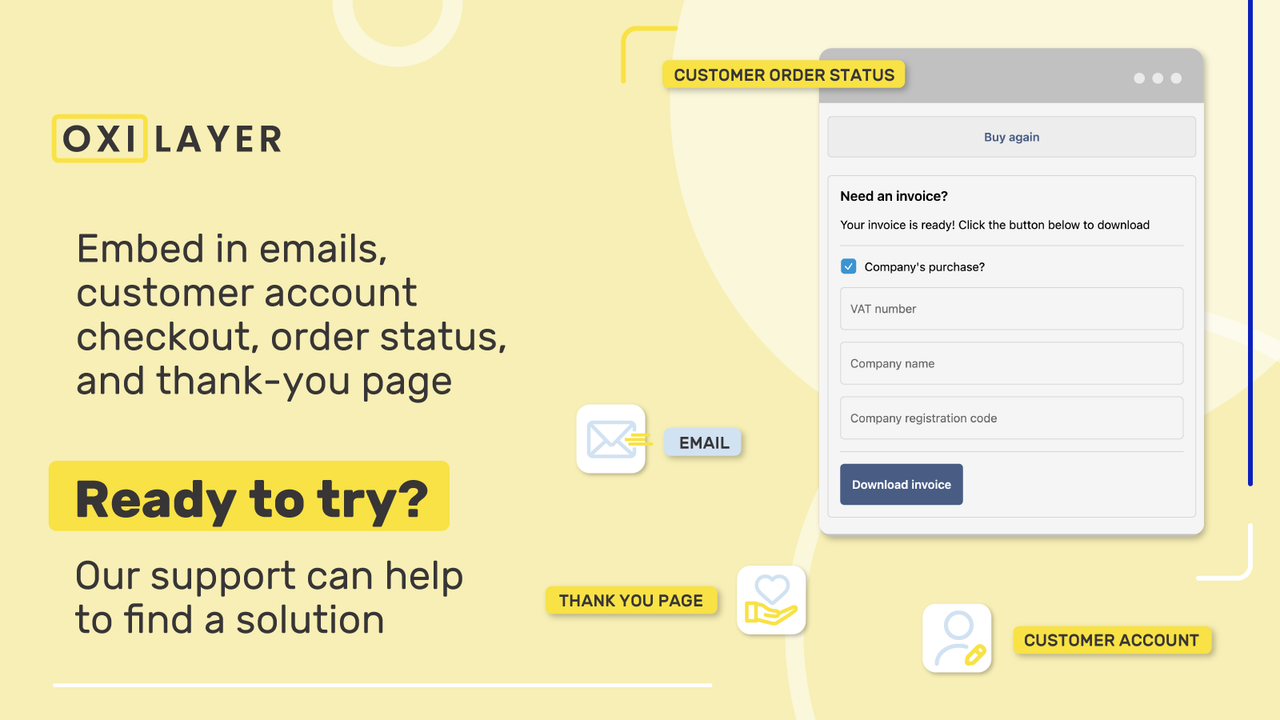 Download invoice from order status page