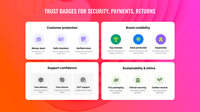 Add eye-catching trust badges to increase customer confidence