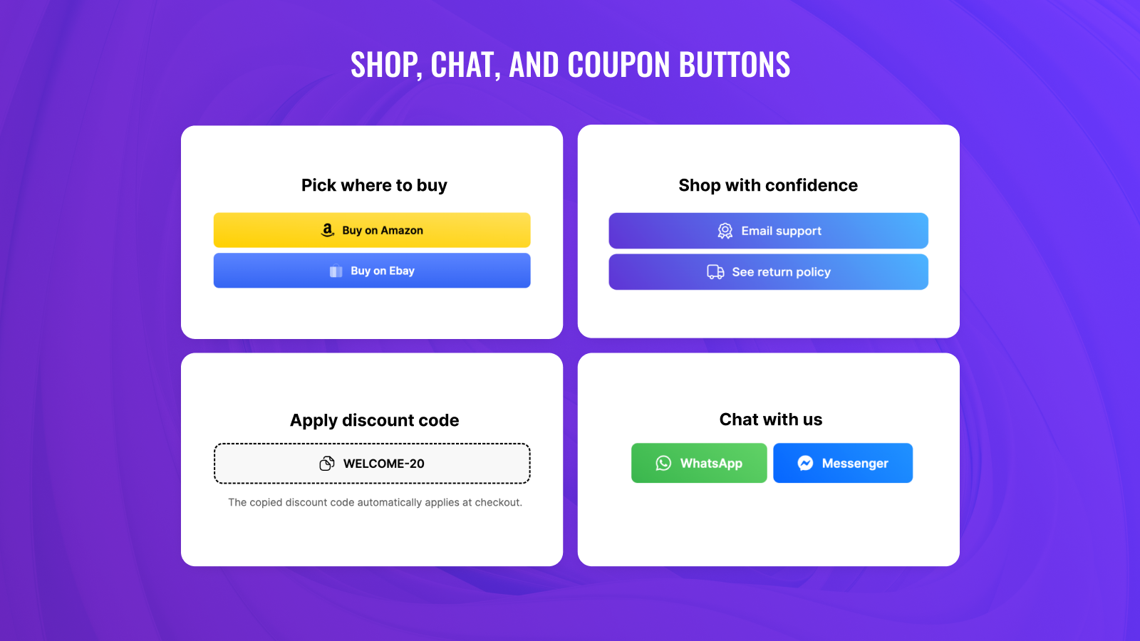 Add attention-grabbing WhatsApp button and Amazon button