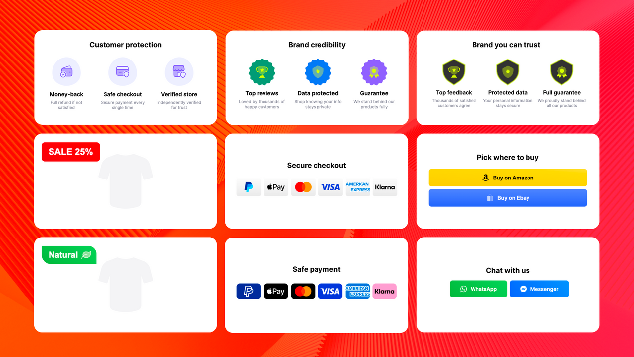 Increase conversions with trust badges and secure payment icons