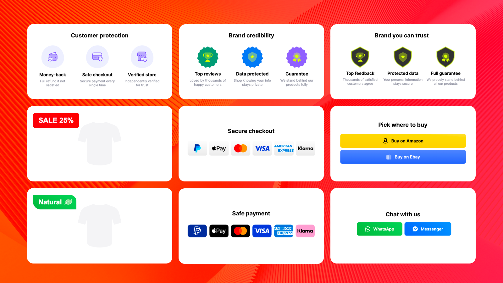 Increase conversions with trust badges and secure payment icons