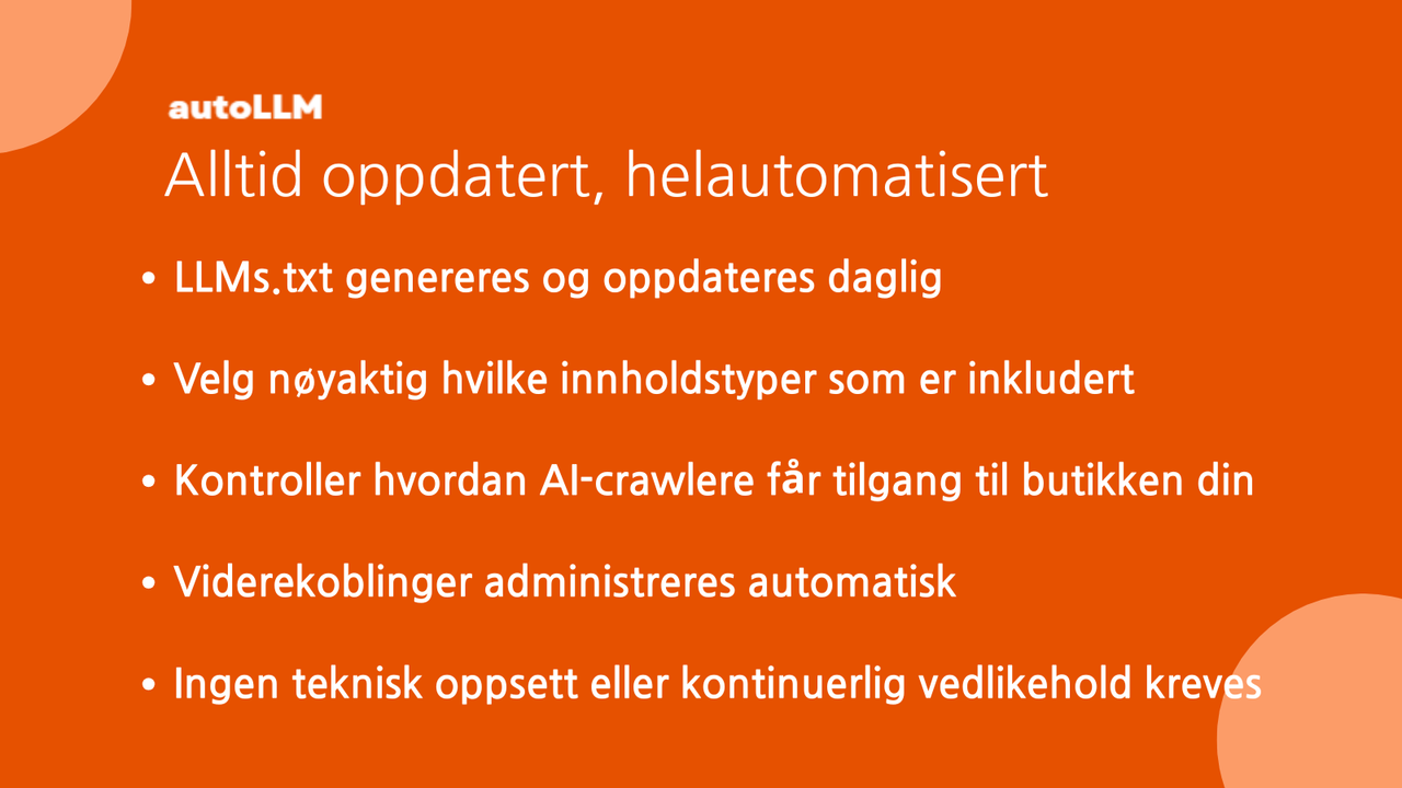 autoLLMs nøkkelfunksjoner for AI-indeksering