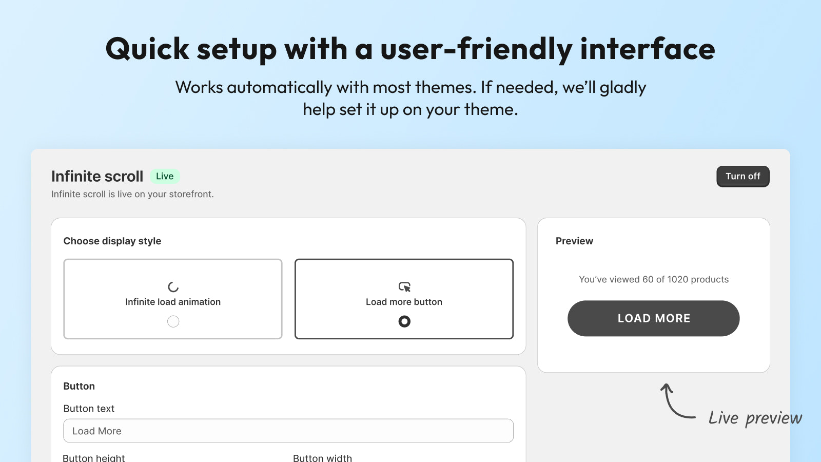 Quick and easy setup with a user-friendly interface