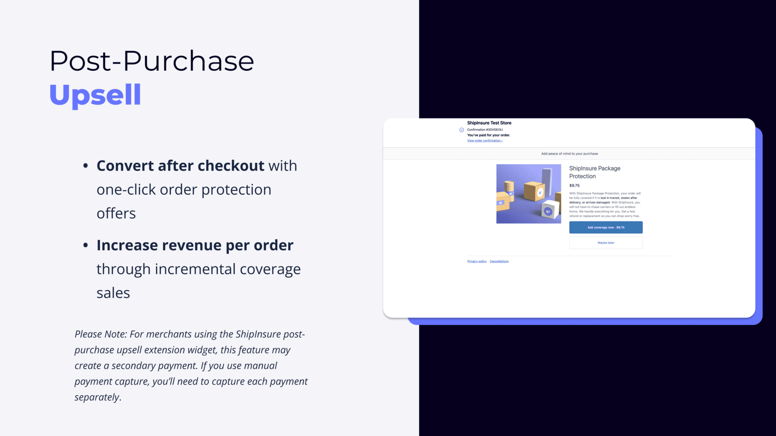 Add a post-purchase upsell widget to increase adoption