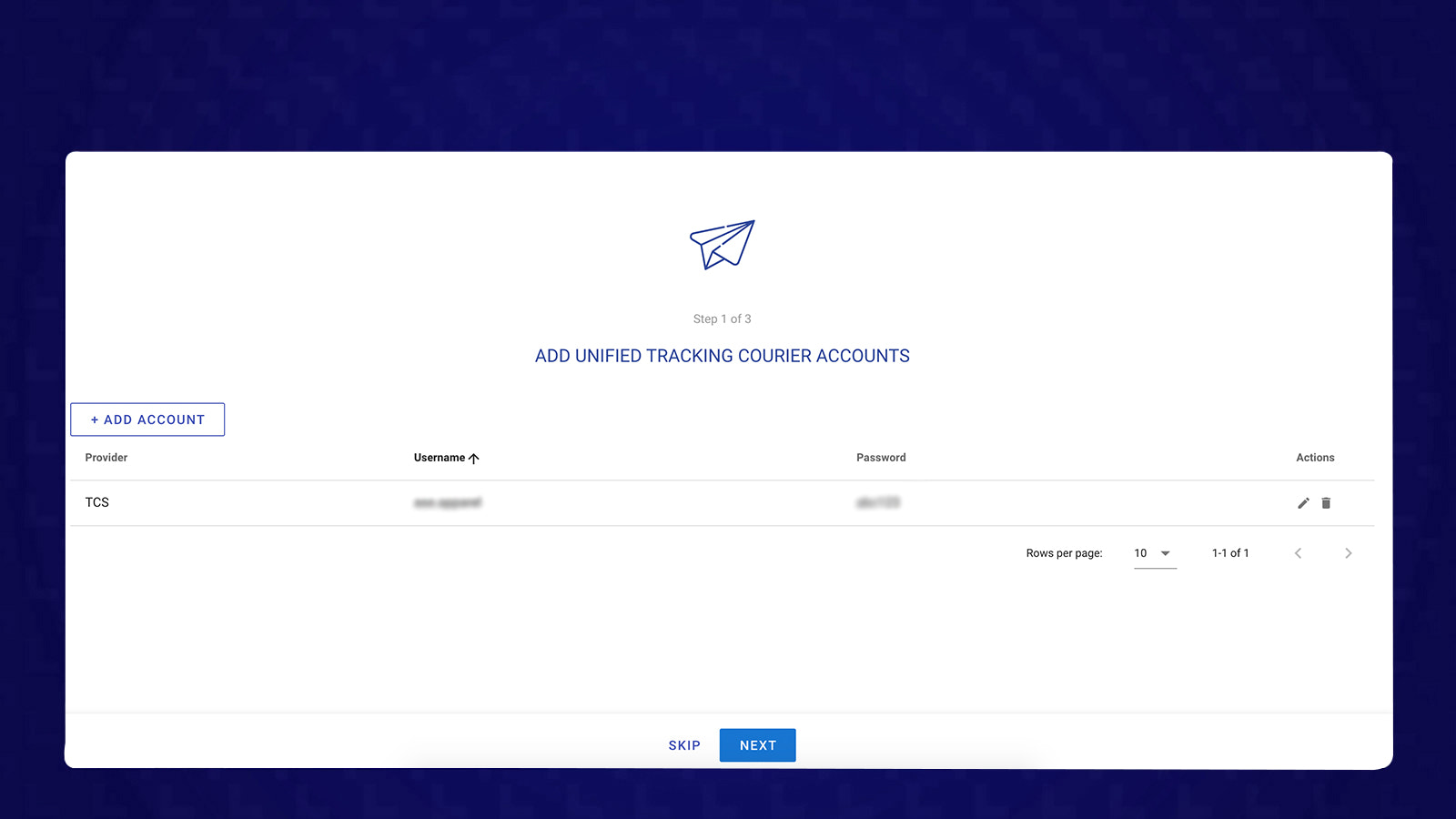 6- Setup page for account