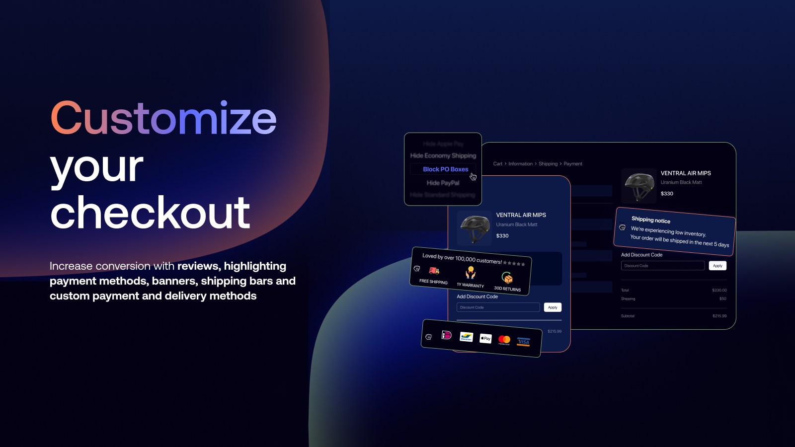 increase conversion with checkout customizations