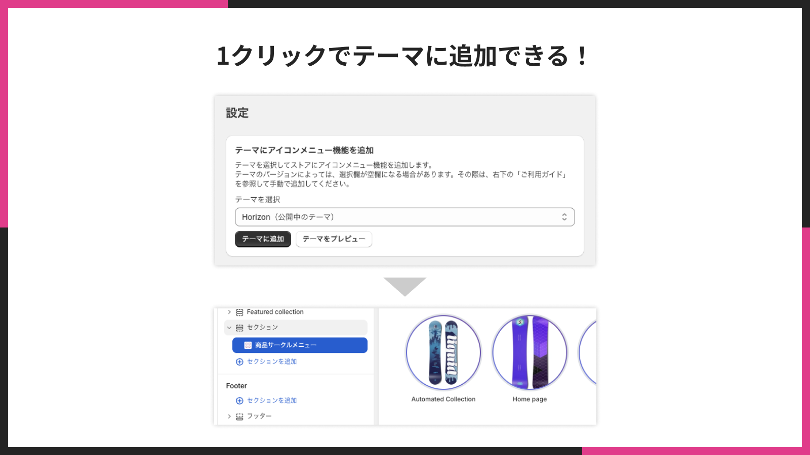 1クリックでテーマに追加できる！