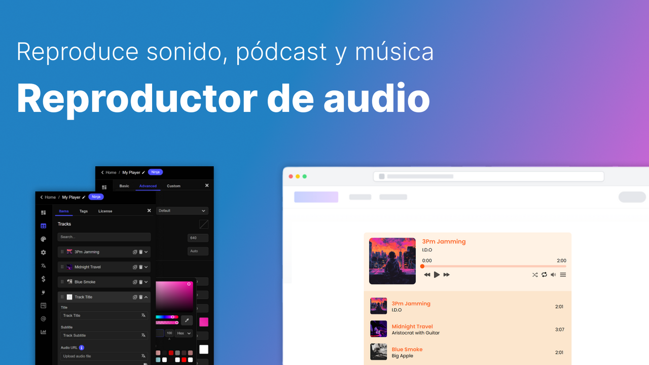 Reproduce sonido, pódcast y música con Audio Player