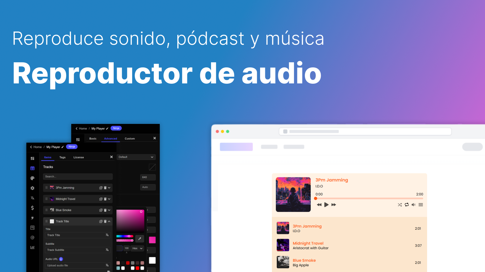 Reproduce sonido, pódcast y música con Audio Player