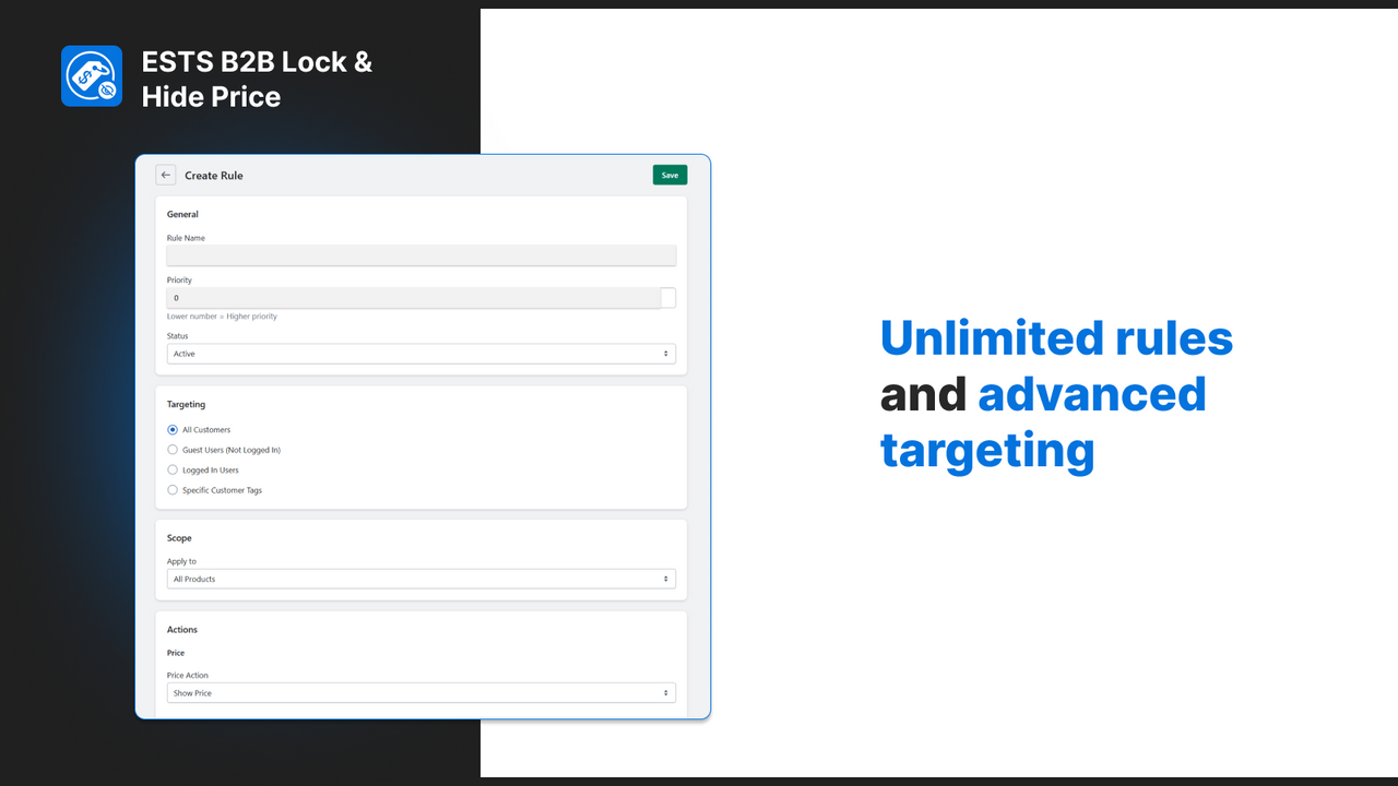Unlimited Rules and advanced targeting
