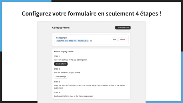 Configurez votre formulaire en seulement 4 étapes !
