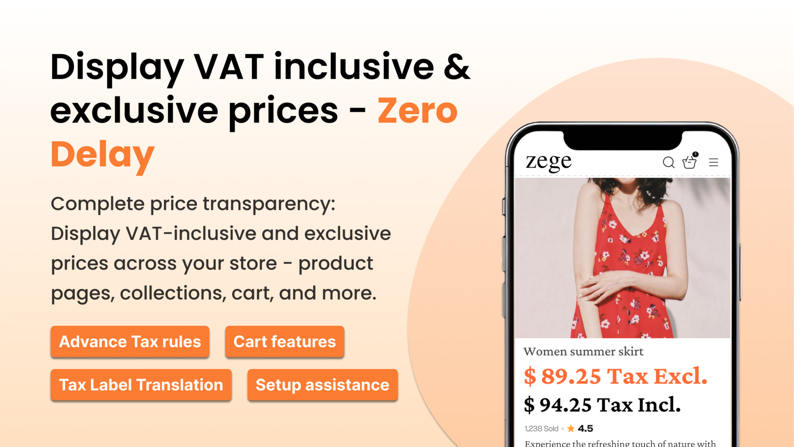 Display VAT inclusive & exclusive prices