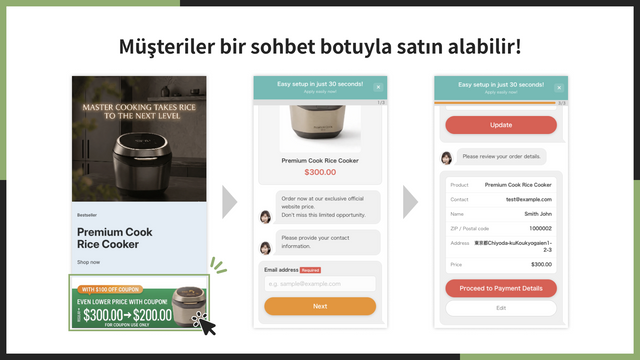 Müşteriler bir sohbet botuyla satın alabilir!