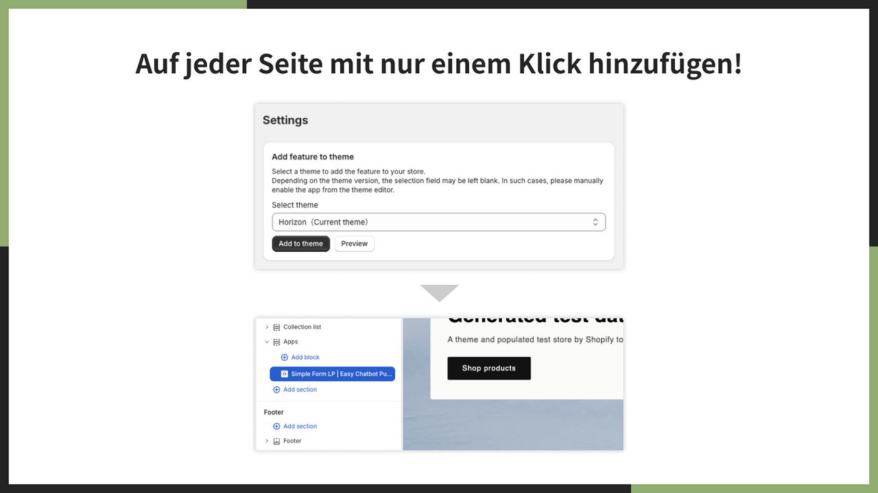Auf jeder Seite mit nur einem Klick hinzufügen!