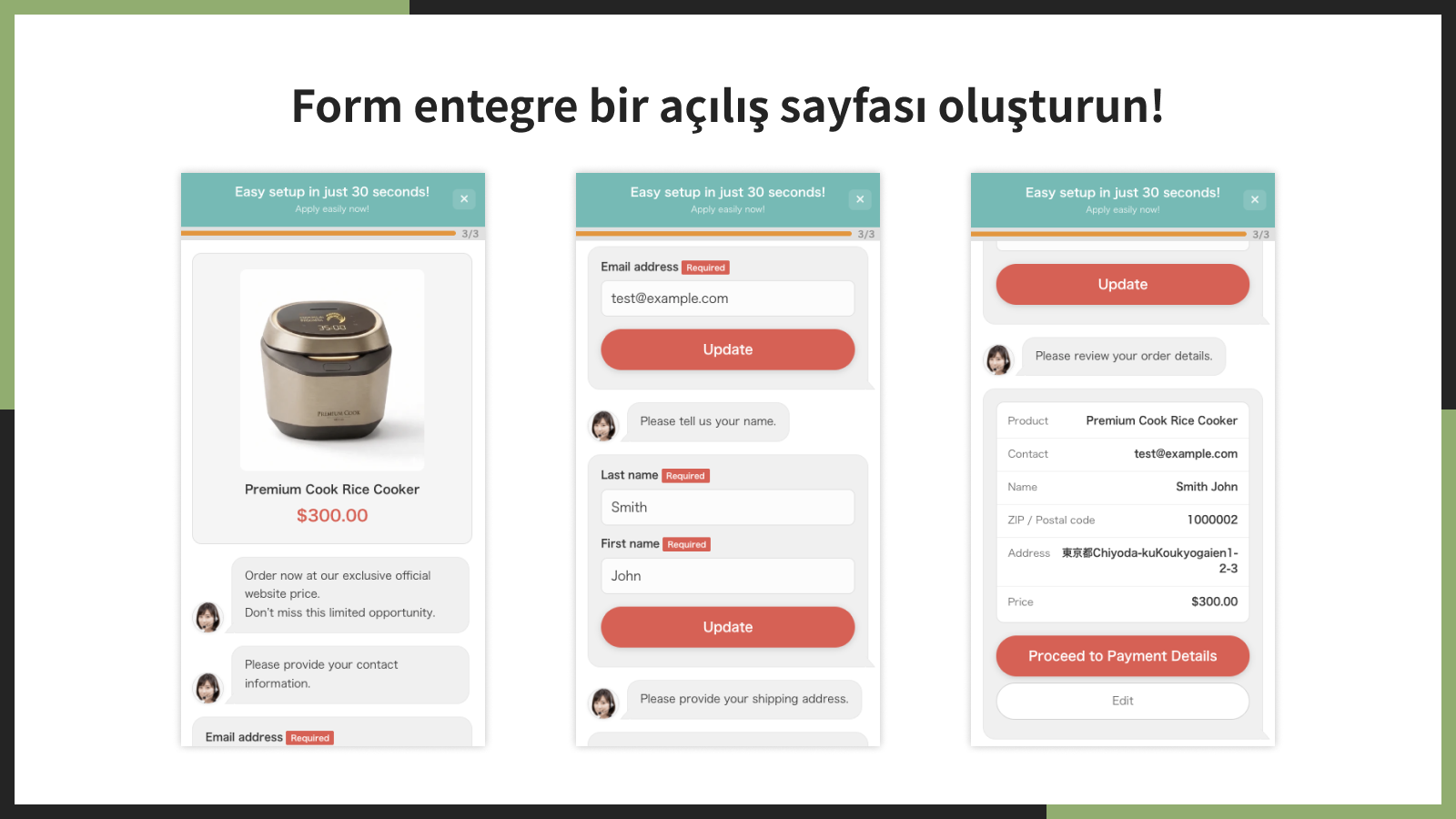 Form entegre bir açılış sayfası oluşturun!