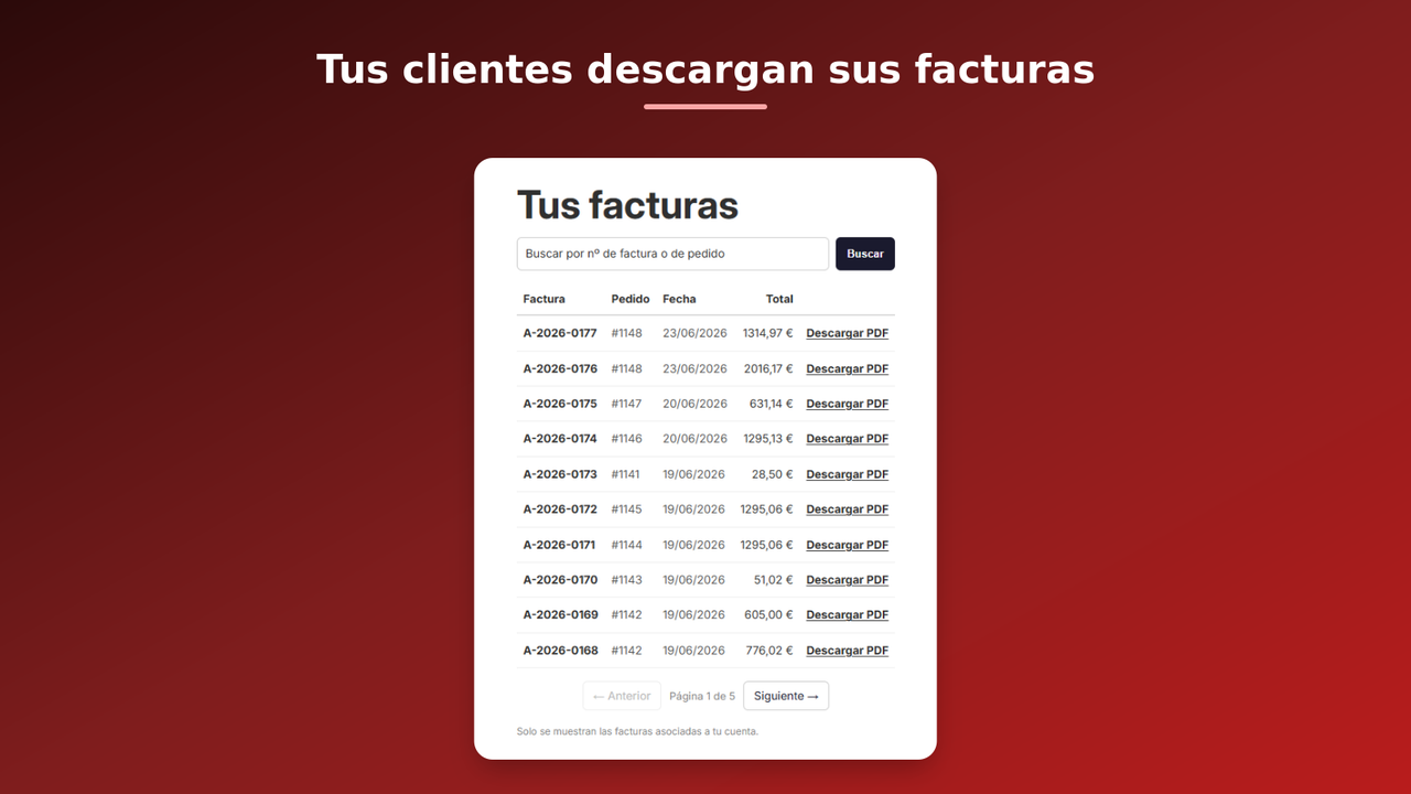 Portal del cliente: ver y descargar sus facturas en PDF