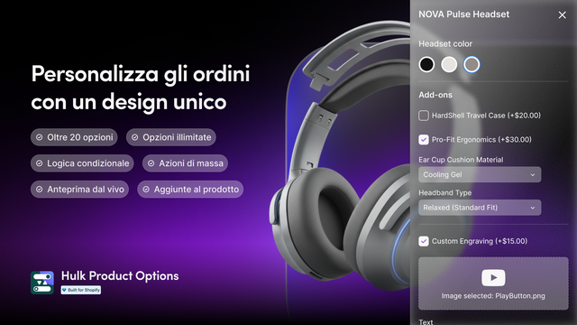 Personalizza gli ordini con un design unico