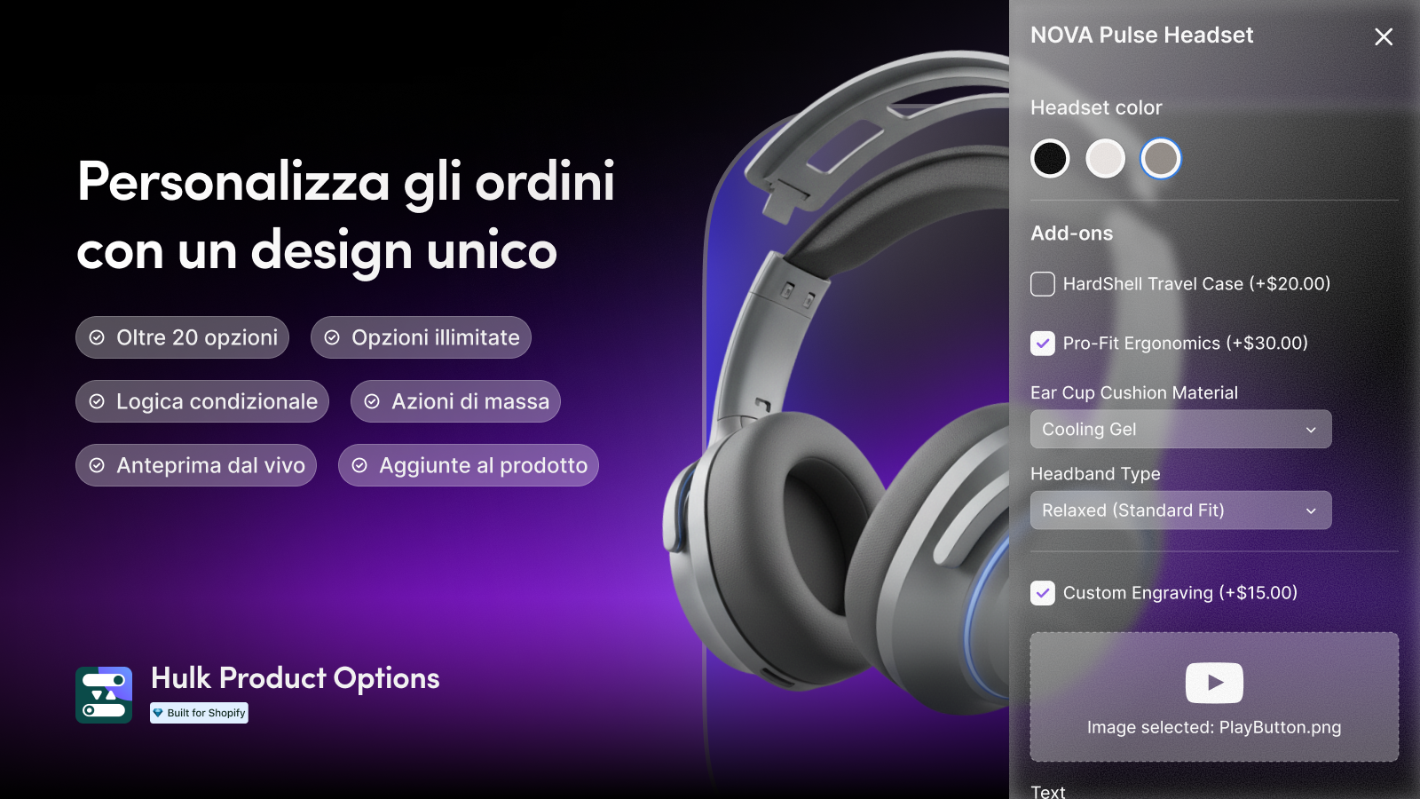 Personalizza gli ordini con un design unico