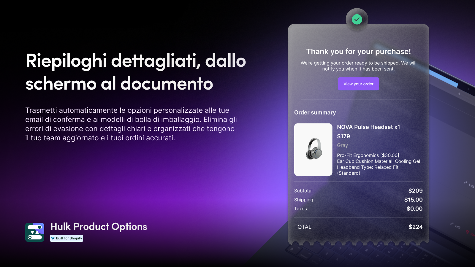 Riepiloghi dettagliati, dallo schermo al documento