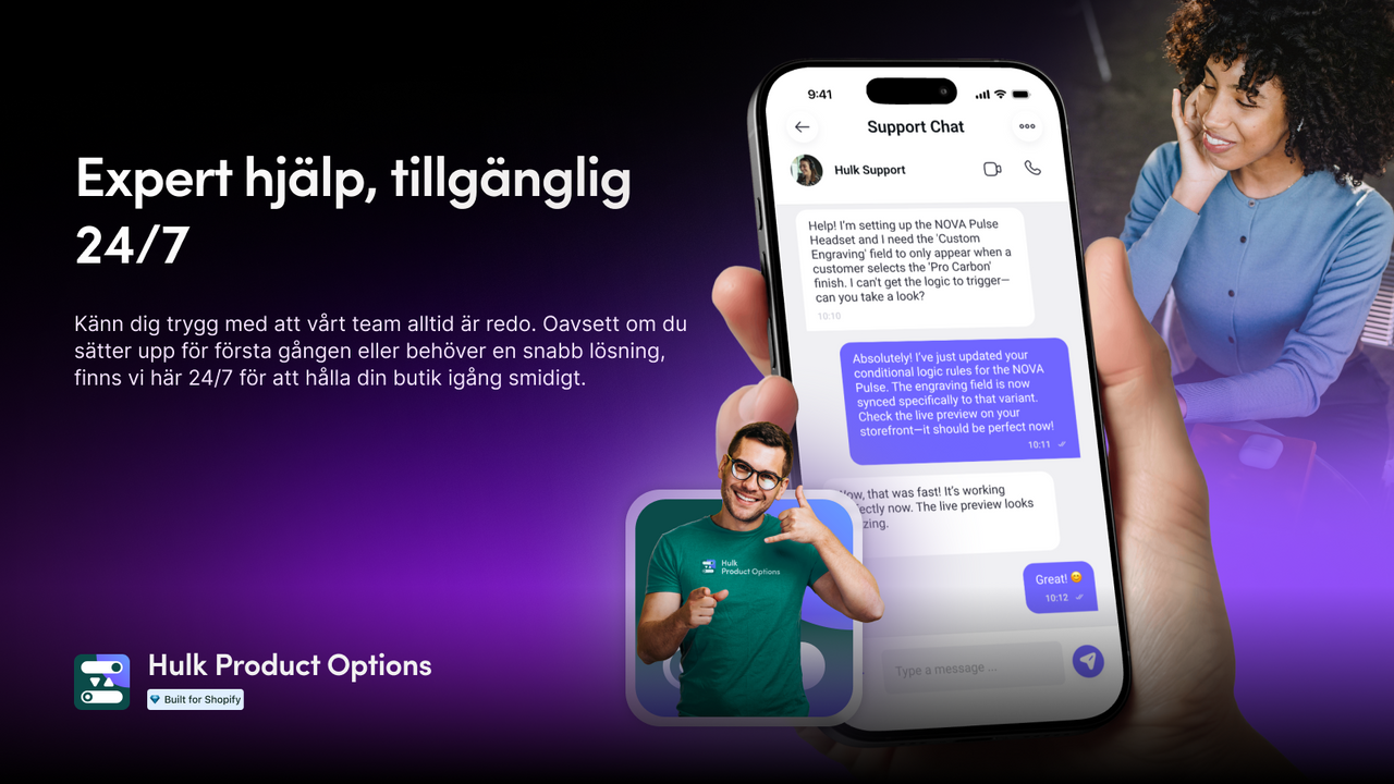 Expert hjälp, tillgänglig 24/7