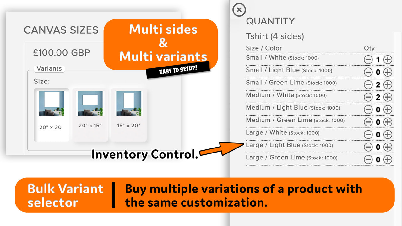 Live product designer with real-time preview for Shopify