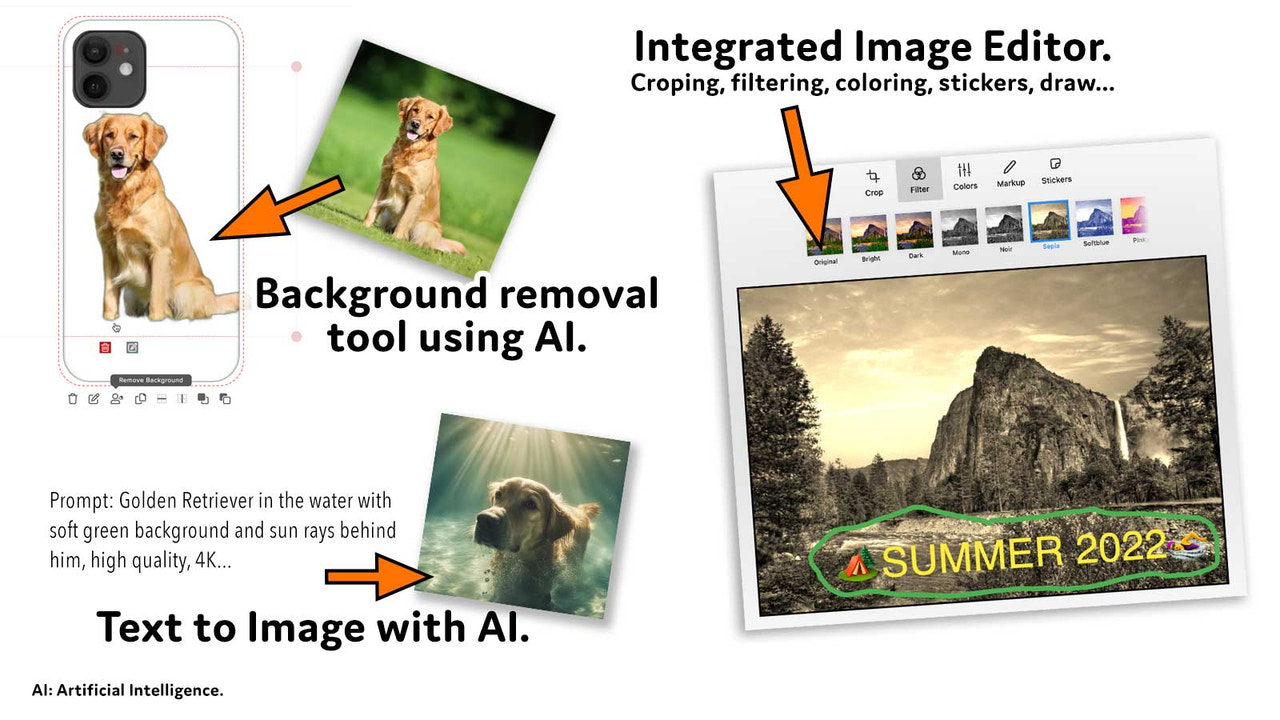 Product personalizer AI image generation and remove background