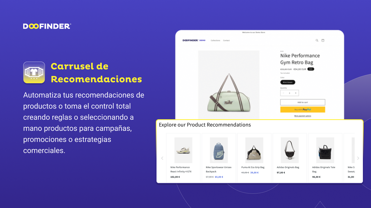 Carruseles de recomendaciones de productos