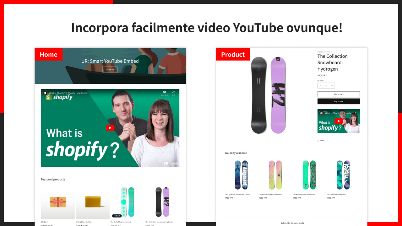 Incorpora facilmente video YouTube ovunque!