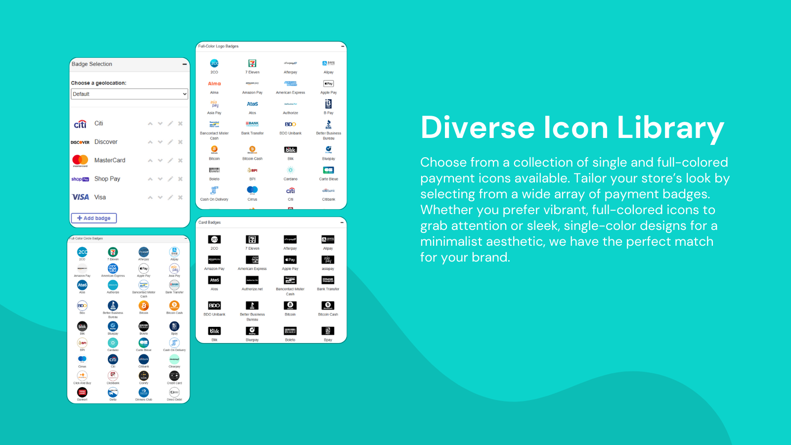 Payment icon library for Shopify trust badges