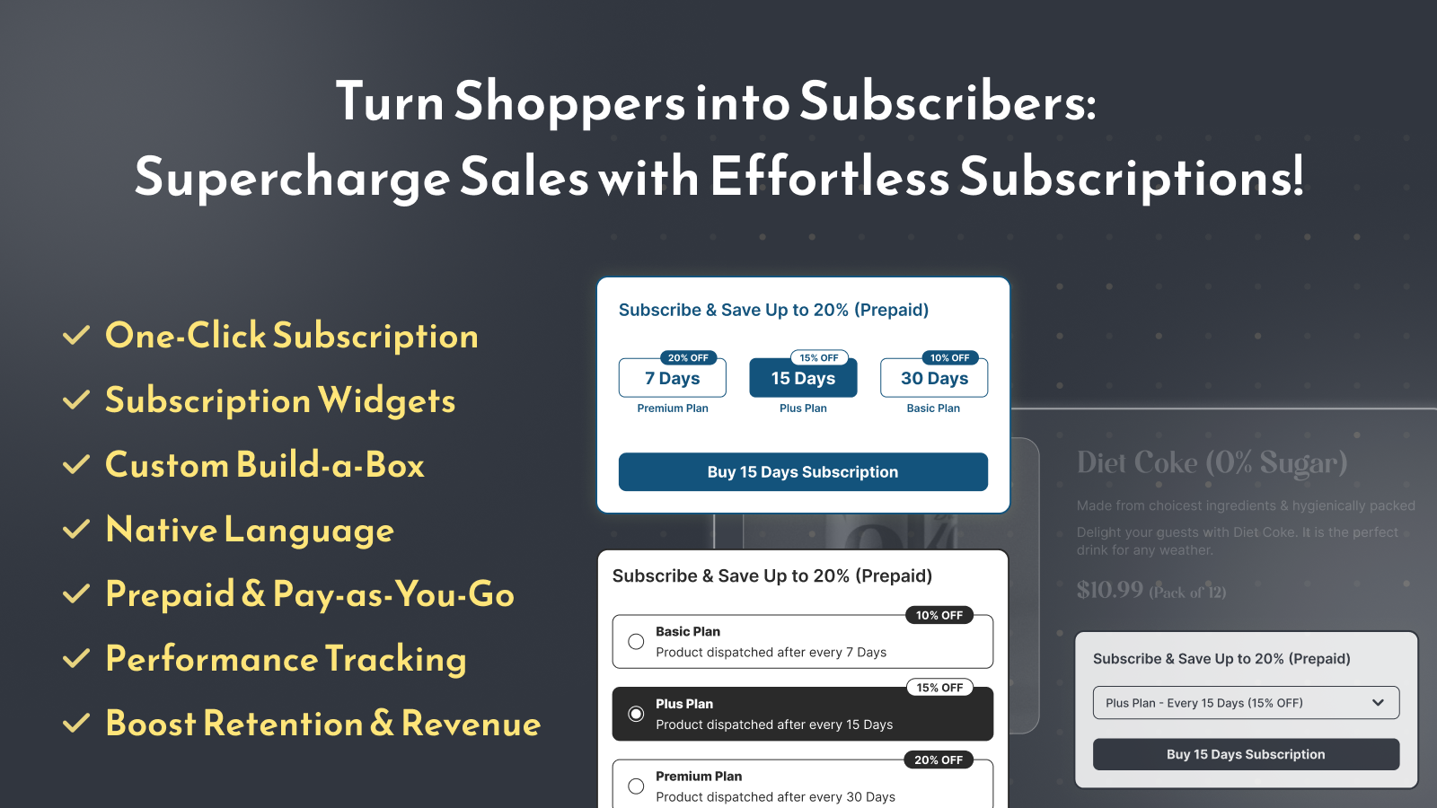 turn shoppers into subscribers. drive sales with effortless app