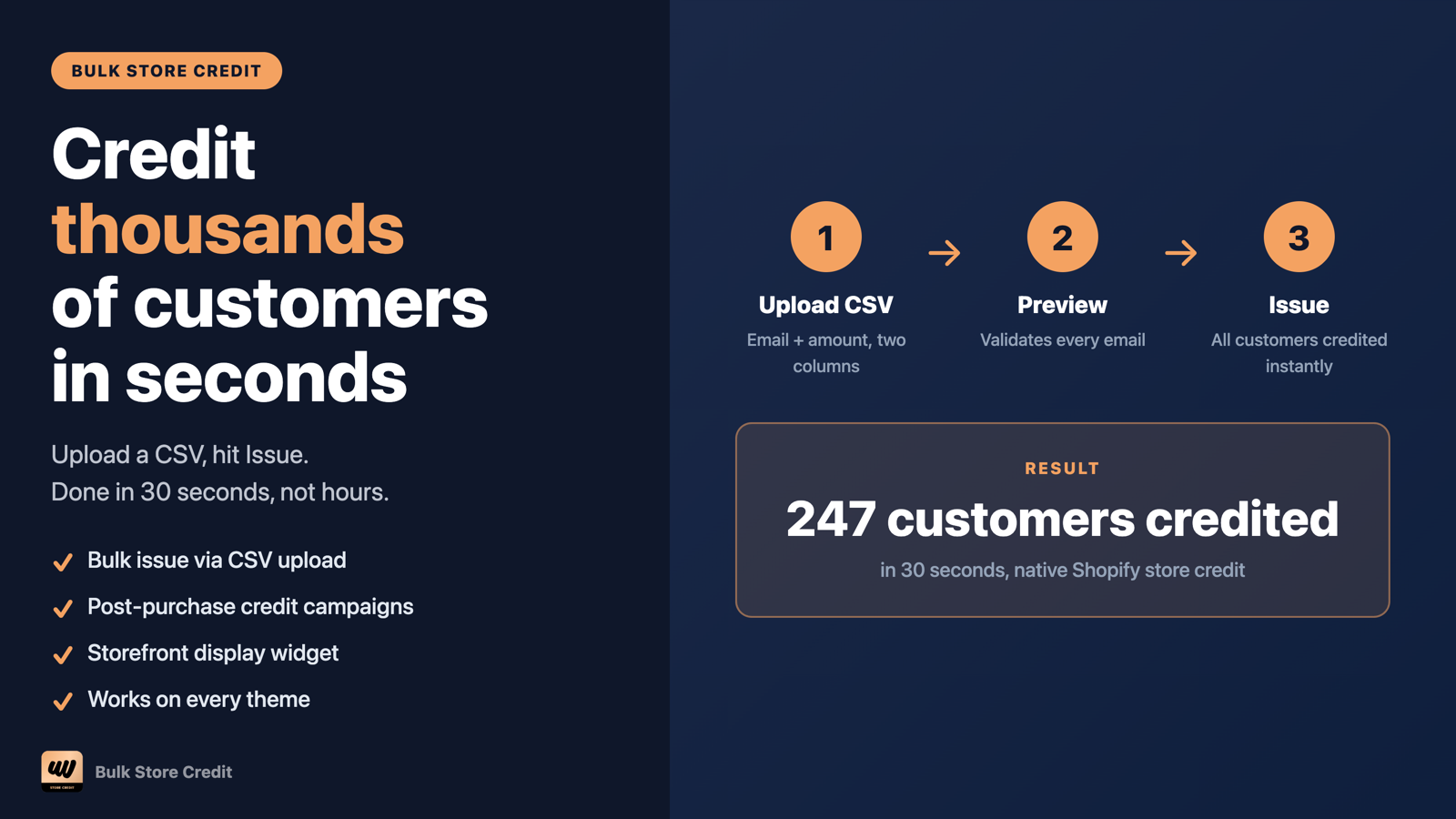 Bulk Store Credit — issue credit to thousands via CSV