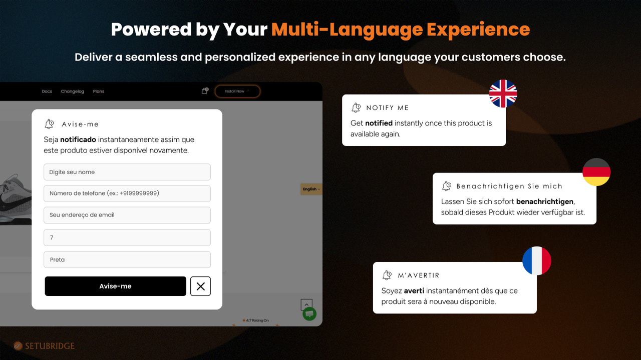 Comingsoon button in your language