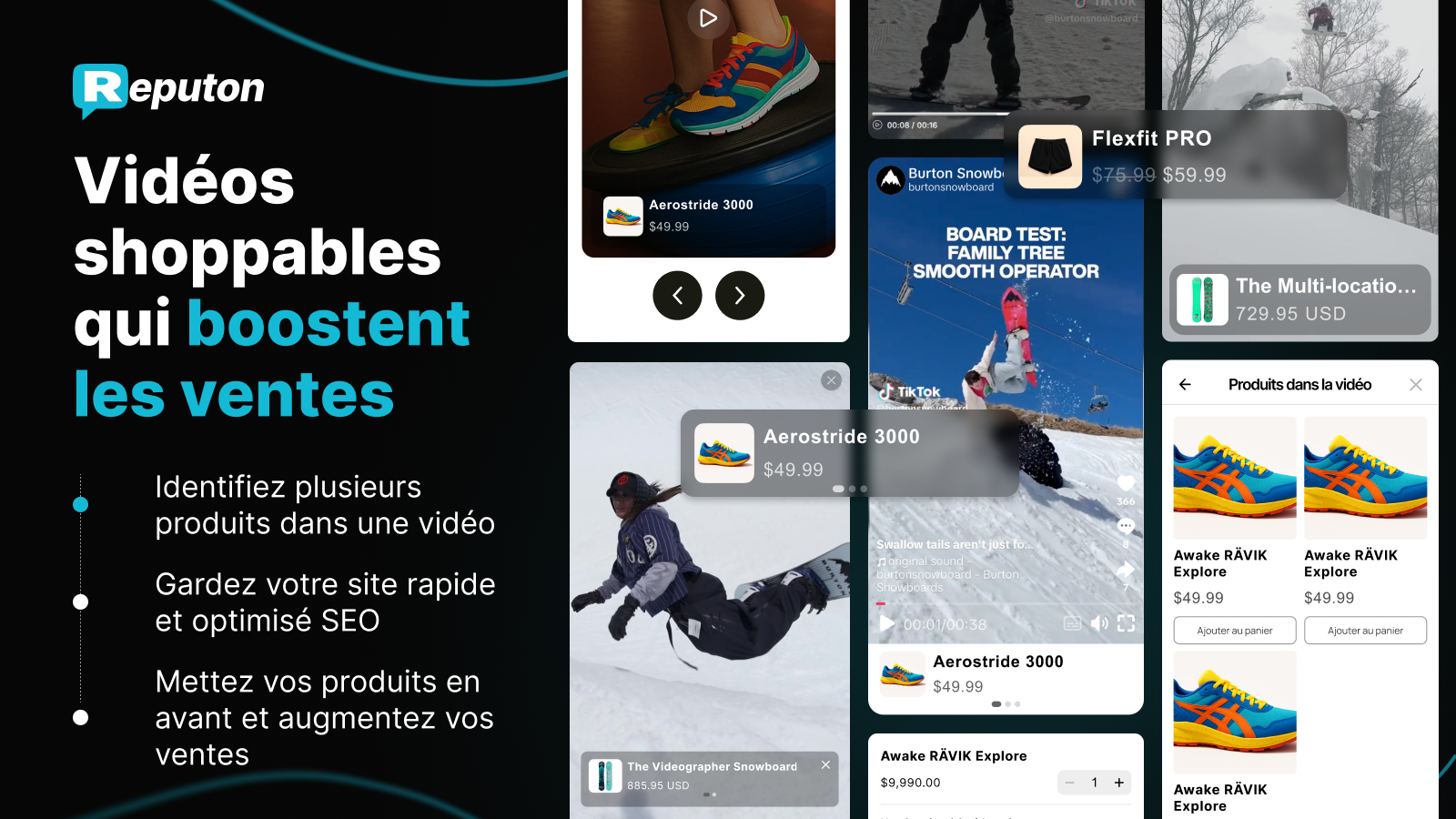 Galerie de vidéos shoppables TikTok