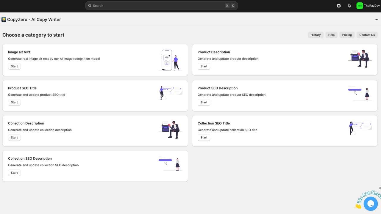 Multiple available copy categories for generation