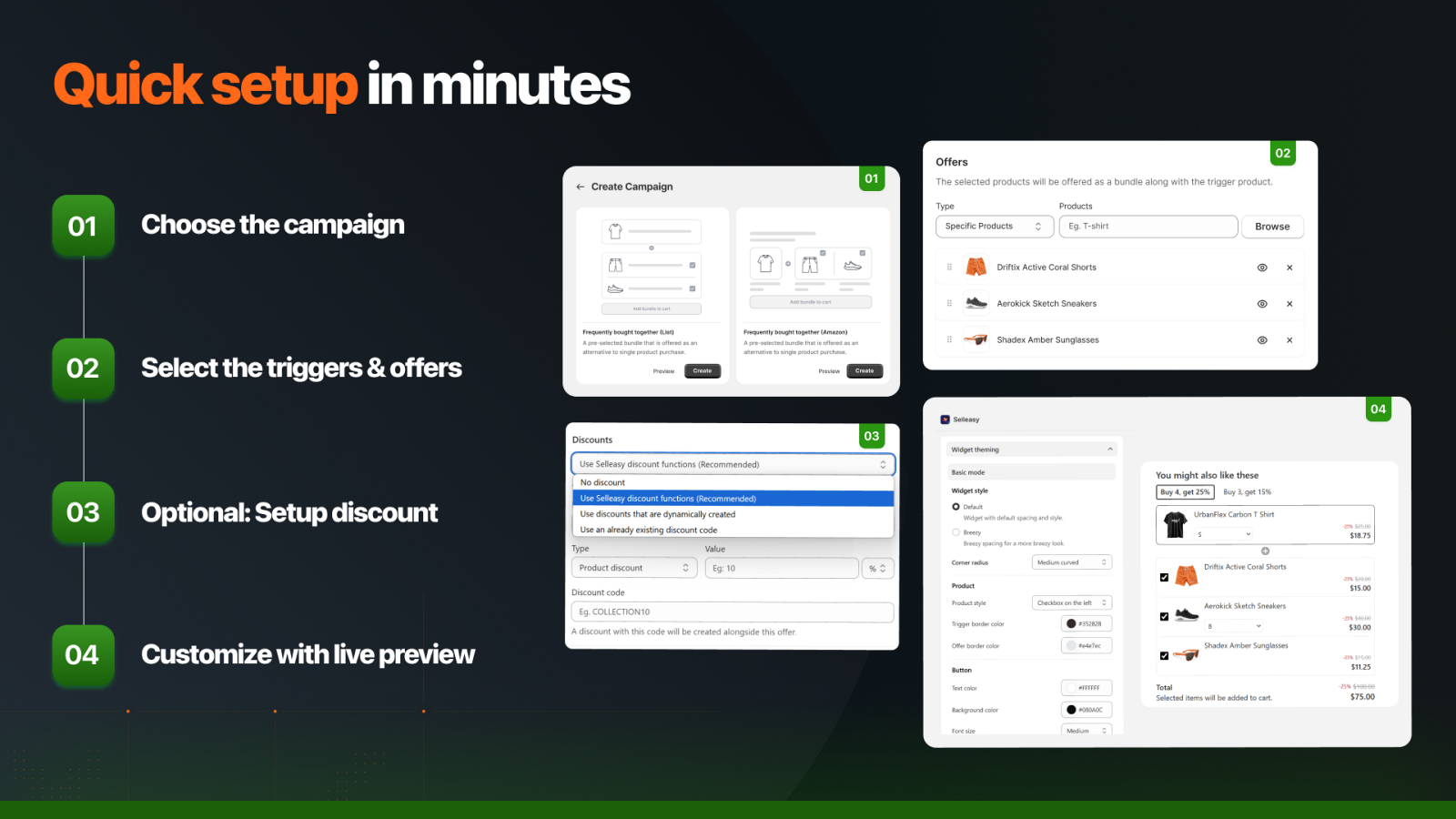 Easy to setup and customise cross sell campaigns
