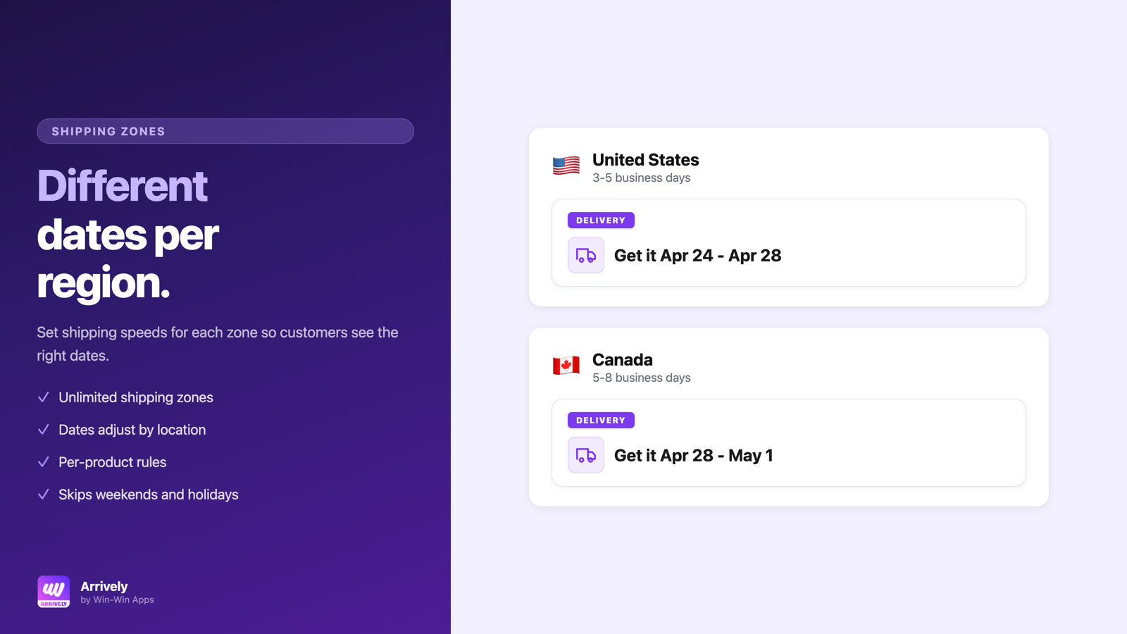 Arrively smart targeting rules panel in the admin dashboard