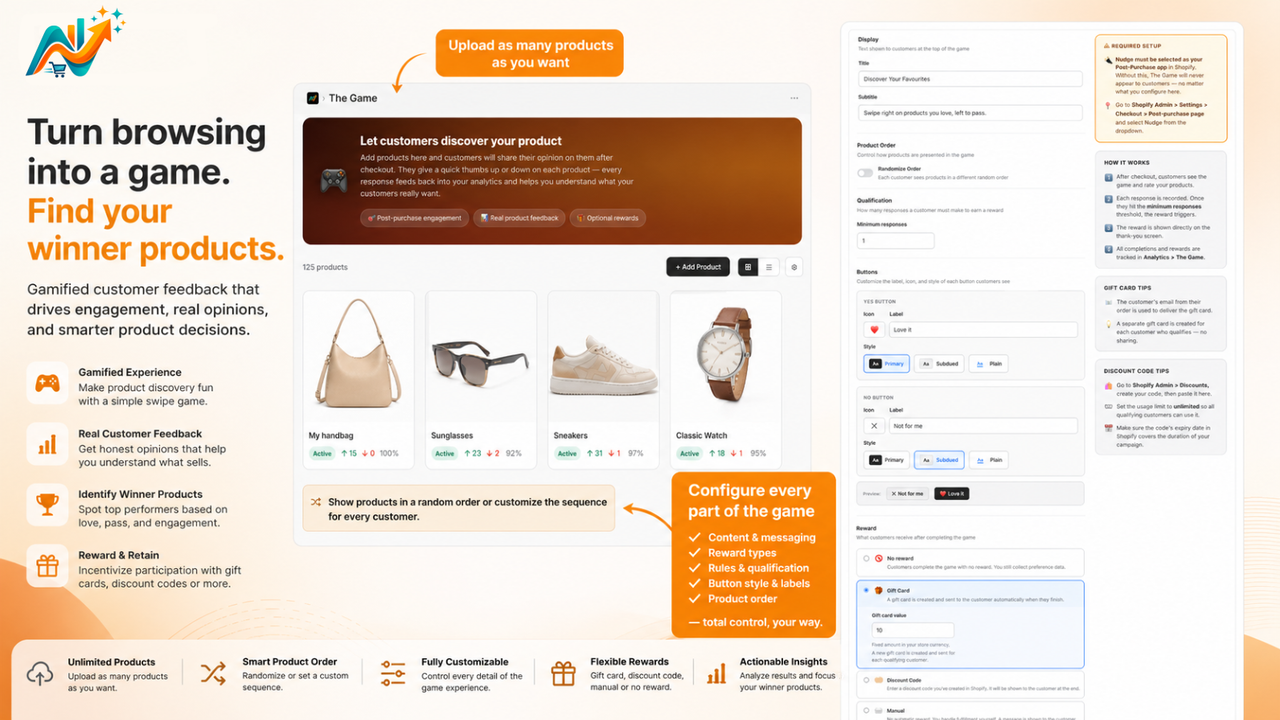 Gamified product feedback to find winning products fast