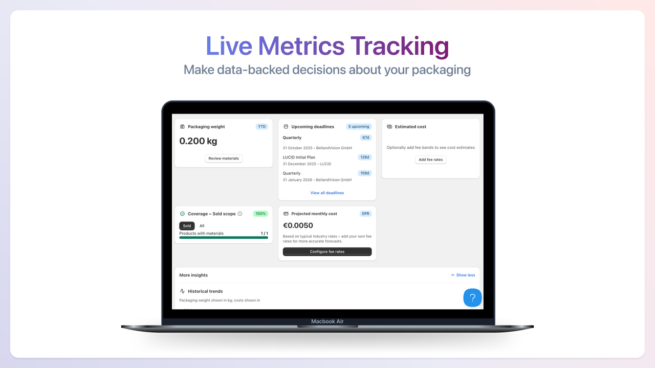 Track packaging weights, costs, and due dates