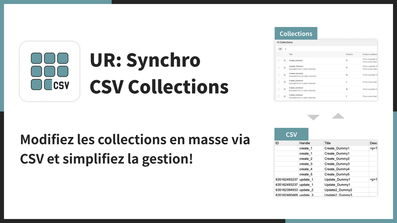 Modifiez les collections en masse via CSV et simplifiez la gesti