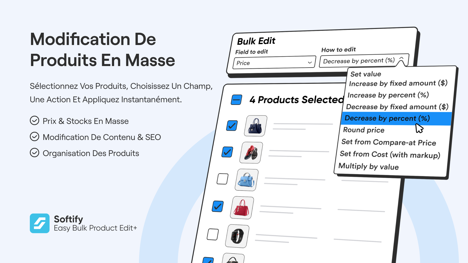 Tableau de bord de masse : aperçu, actions et CSV.