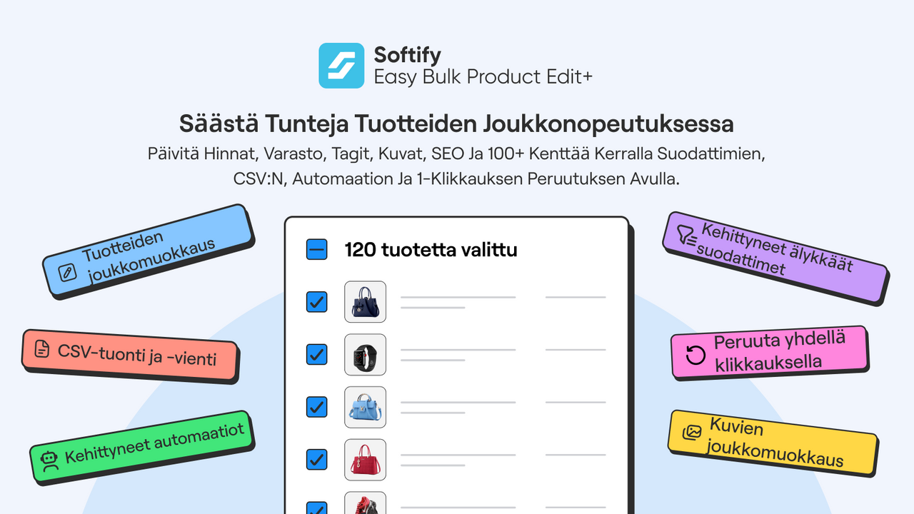 Säästä aikaa massamuokkauksessa suodattimilla.