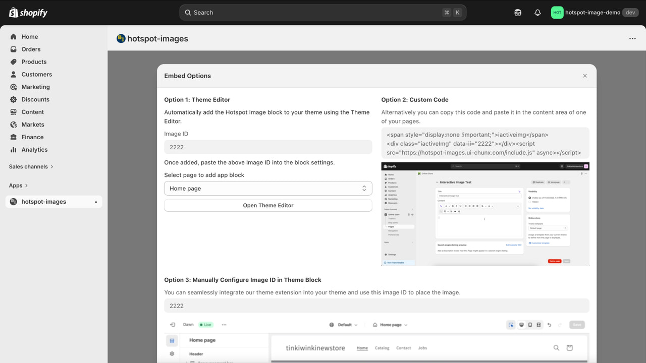 Embed The Hotspot Images Into Your Store Theme