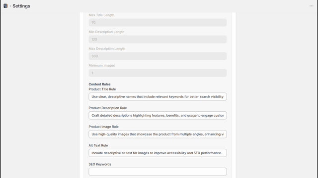 Business ruleset with other metafields