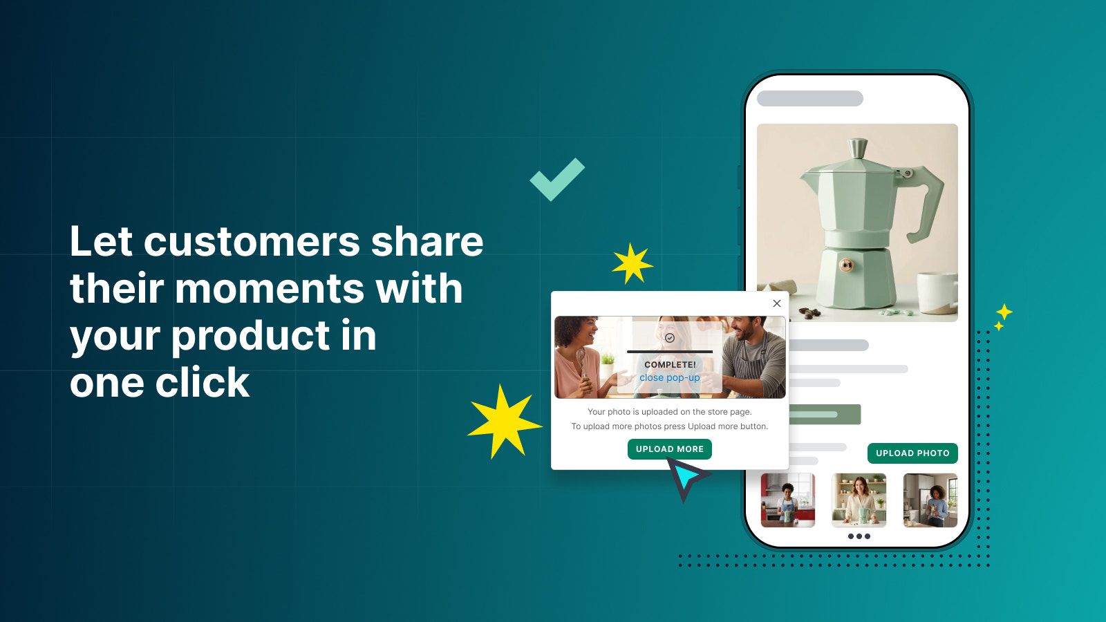 Shopify app Customer Photo Uploader User upload dropzone
