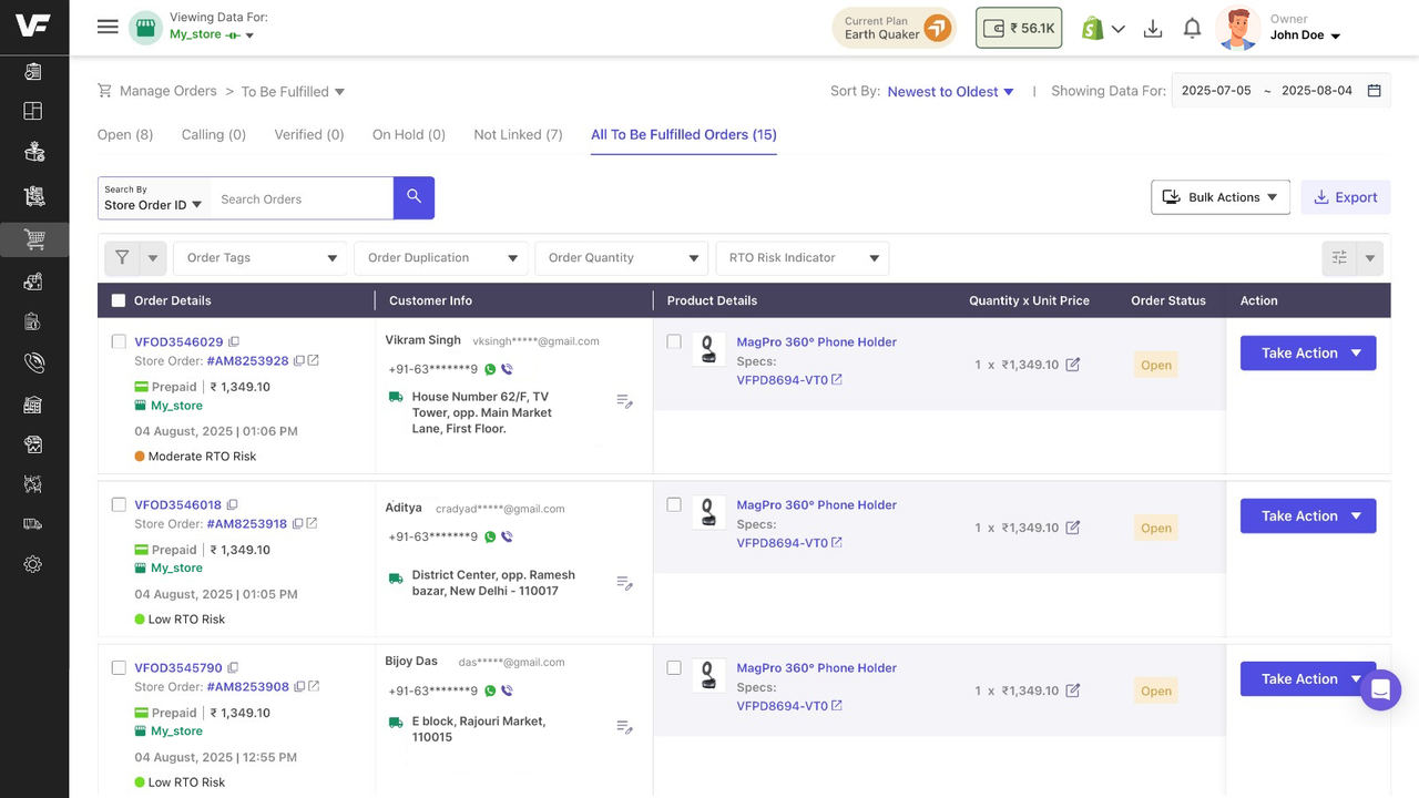 Multi Level Built-In Order Management System